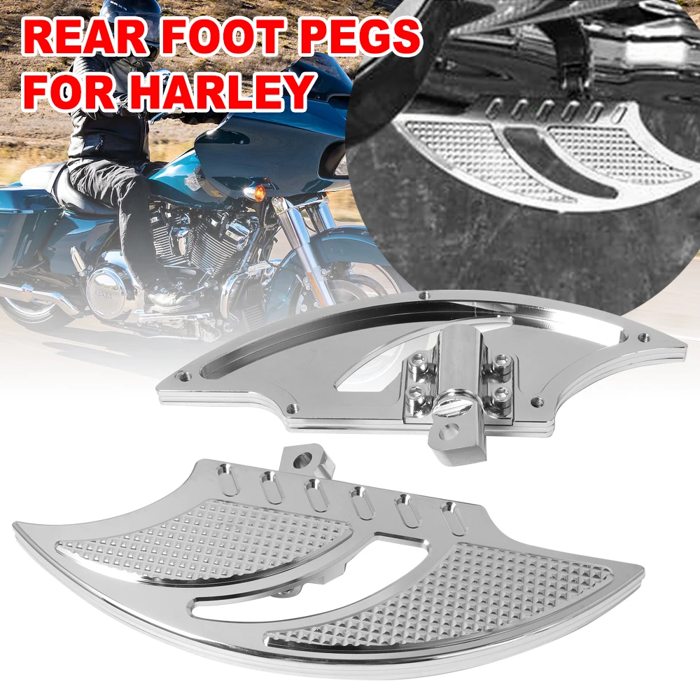 Motorcycle Stretched Floorboard Passenger Rear Foot Pegs Rest Pedal For Harley Dyna Touring Sportster XL 883 Softail