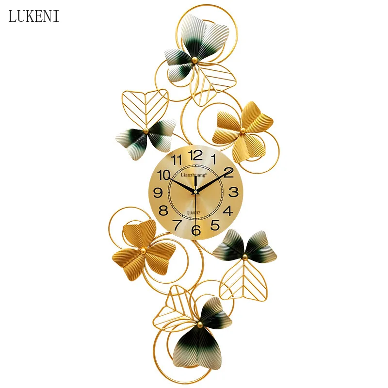 New Chinese Style Creative Wall Clock Living Room Home Fashion Wall Watch Modern Light Luxury Chinese Style Wall Clock Mute