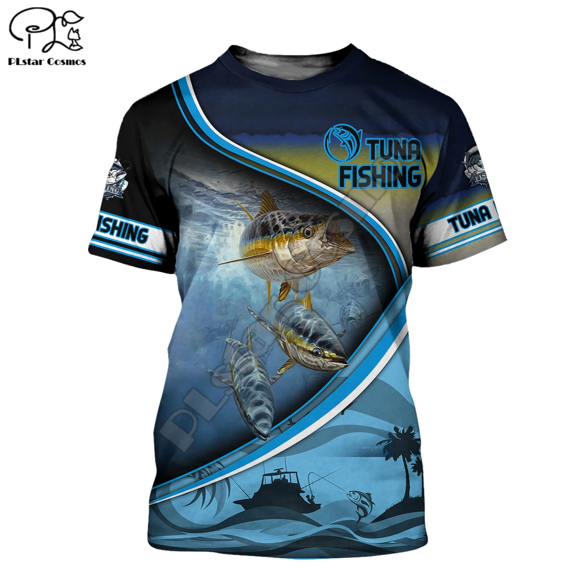 PLstar Cosmos Tuna Fishing New Fashion Men/Women T-shirt 3d Fishing Print Designed Stylish Summer Tshirt Brand Tops Tees Style-1