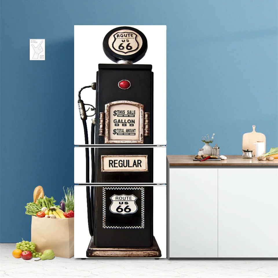 3D Self-adhesive Step Bell Tower Refrigerator Sticker For Kitchen Vinyl Fridge Cover Film Home Decor Art Mural Wall Decal Poster view 5