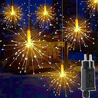 New 5/10 IN 1 EU Plug Hanging Starburst Fairy String Lights Outdoor Party Firework Lamps Christmas Twinkle Garden Lights Garland