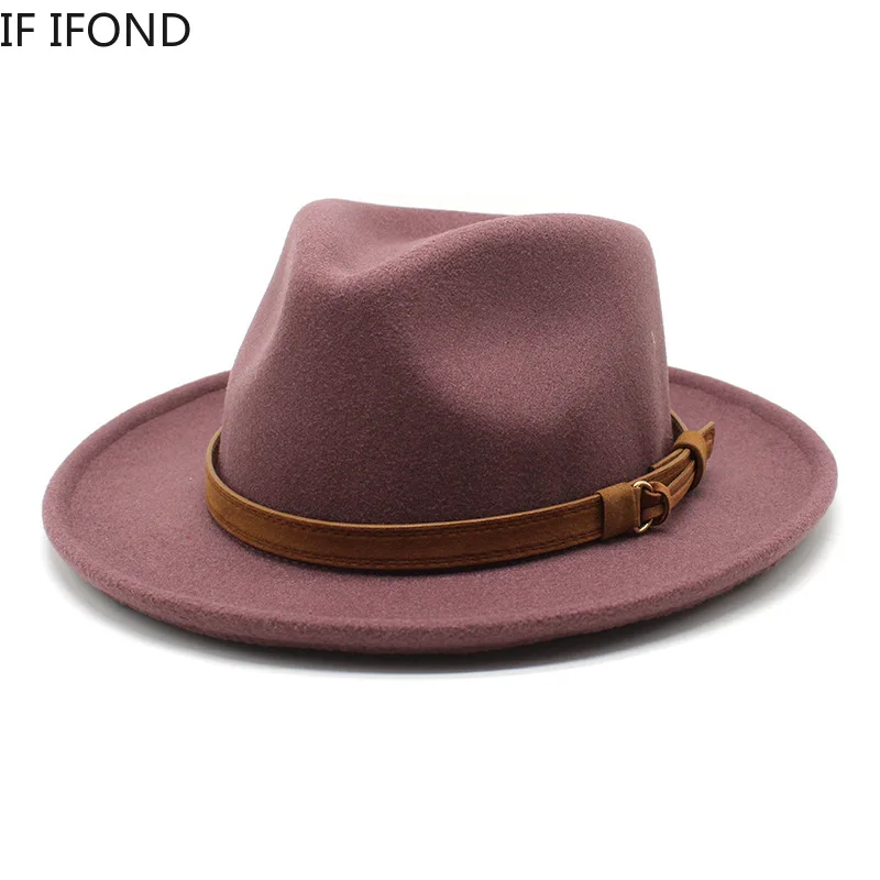 High Quality Wool Felt Fedoras Hats Adult Men Fashion Trilby Cap Autumn Winter Formal Jazz Dress Hat