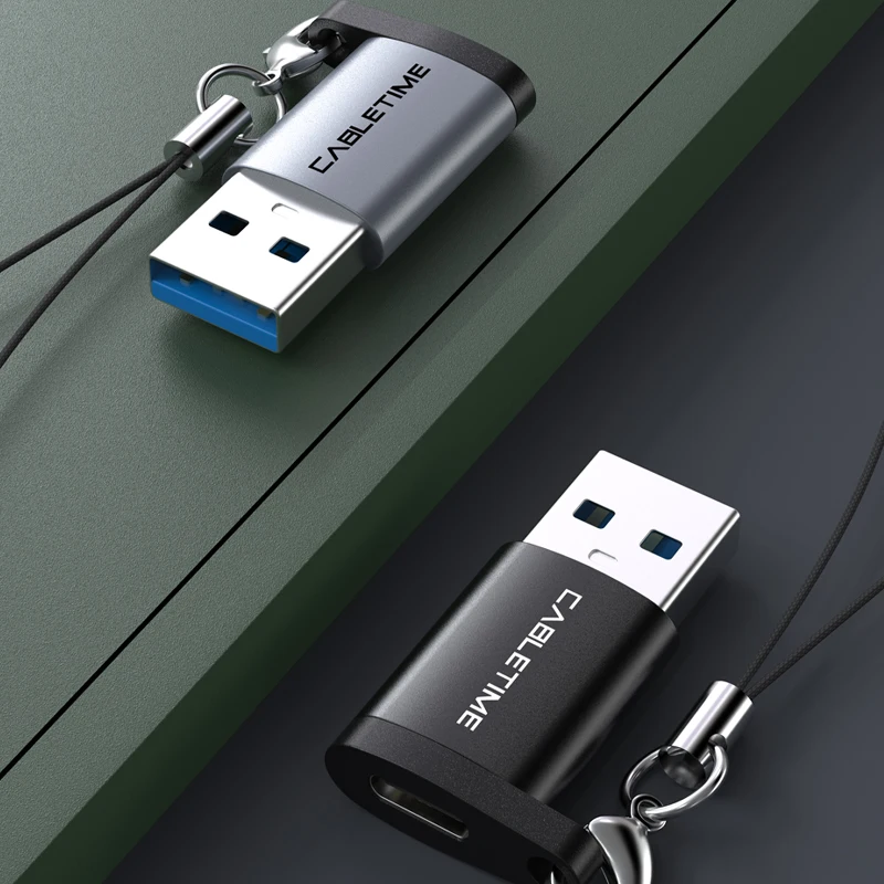 CABLETIME USB 3.0 OTG Adapter to USB C Fast Charging for Devices with USB Laptop Macbook Air Huawei LG Oneplus C366