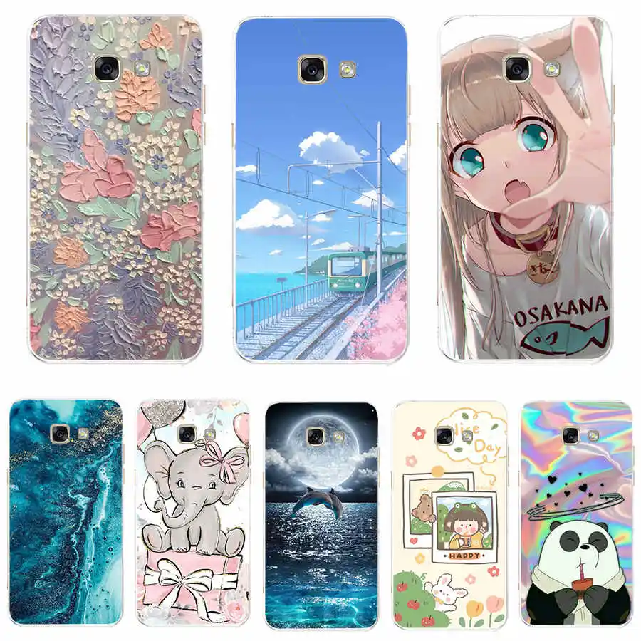 case For Samsung Galaxy A7 2017 silicon Case soft tpu Cover A720 Phone Funda Samsung A7 2017 phone back Case bumper coque