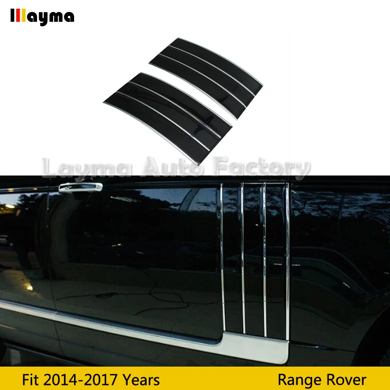 

Side Fender Door Air Vents Kit Trim Gloss black Chrome line For Land Rover Range Rover Vogue 2014-2017 years car front fender