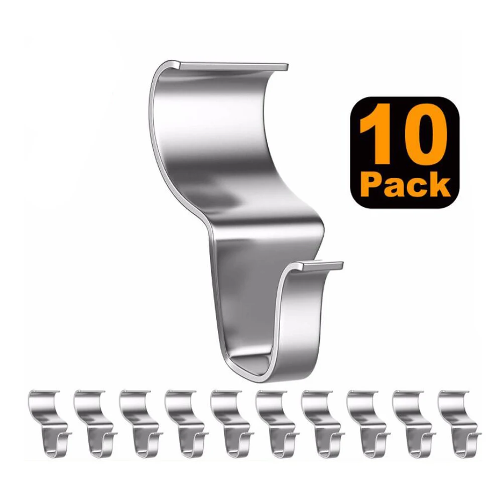 

10pcs Stainless Steel S-Shape Hook Kitchen Bedroom Multi-function Hidden Wall Hook Clasp Hooks Hanging Storage Tools