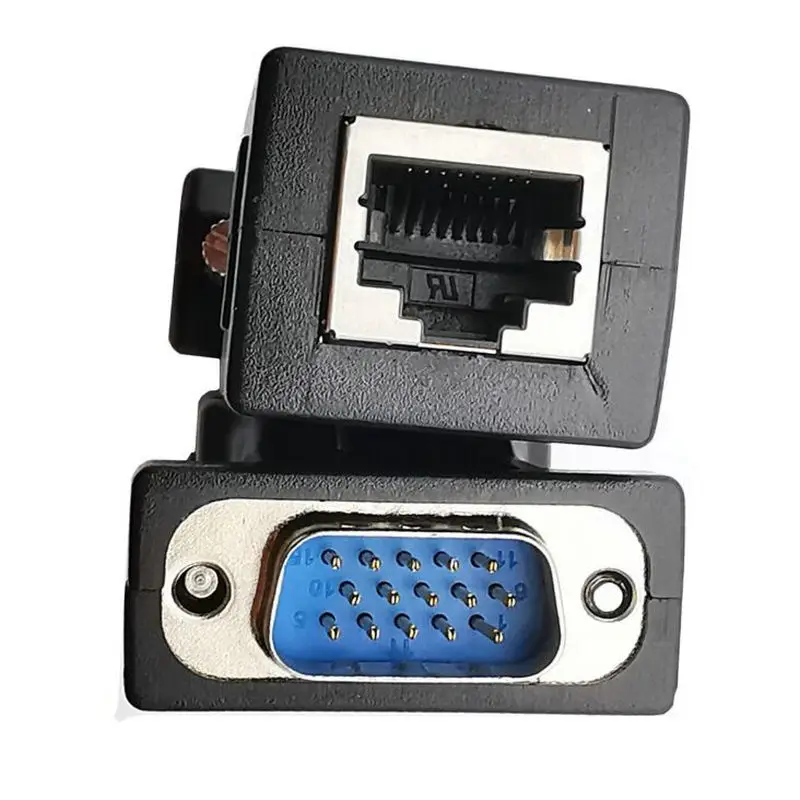 Extensor VGA macho/hembra a LAN RJ45 CAT5 CAT6, adaptador de Cable de red, envío directo