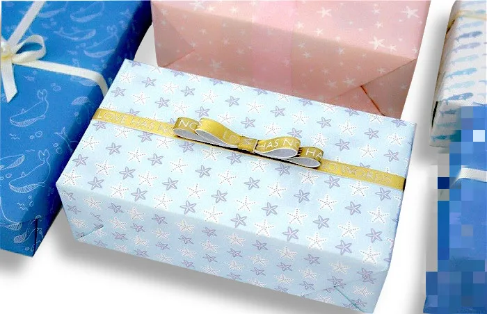 10pcs New Blue whale ocean stars blue gift wrapping papers Kids Birthday New Year Christmas Gift Packing Papers Party Supply