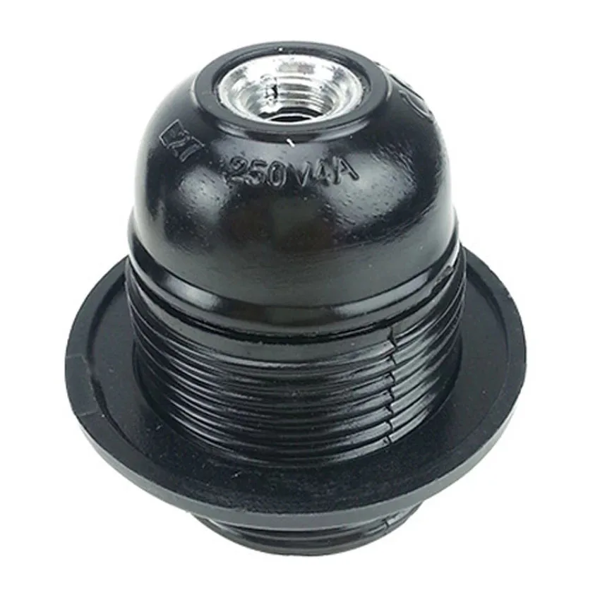 Black 4A CE Aluminum Bakelite Full Tooth E27 Screw Lampholder Energy Save Chandelier Led Bulb Socket Vintage Light Base