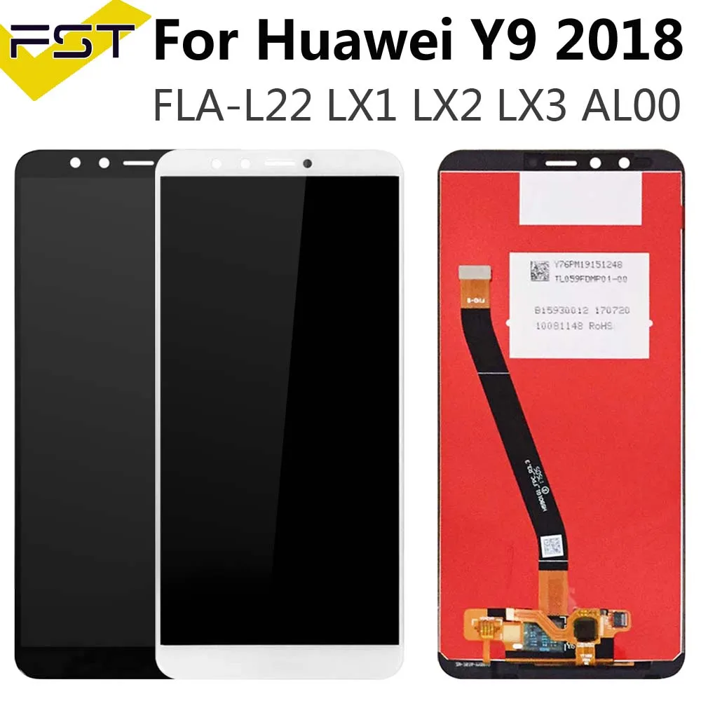 

For Huawei Y9 2018 LCD Display Touch Screen Digitizer Assembly Spare Parts For Huawei Y9 2018 Display FLA-LX1 LX2 LX3 L22 AL00