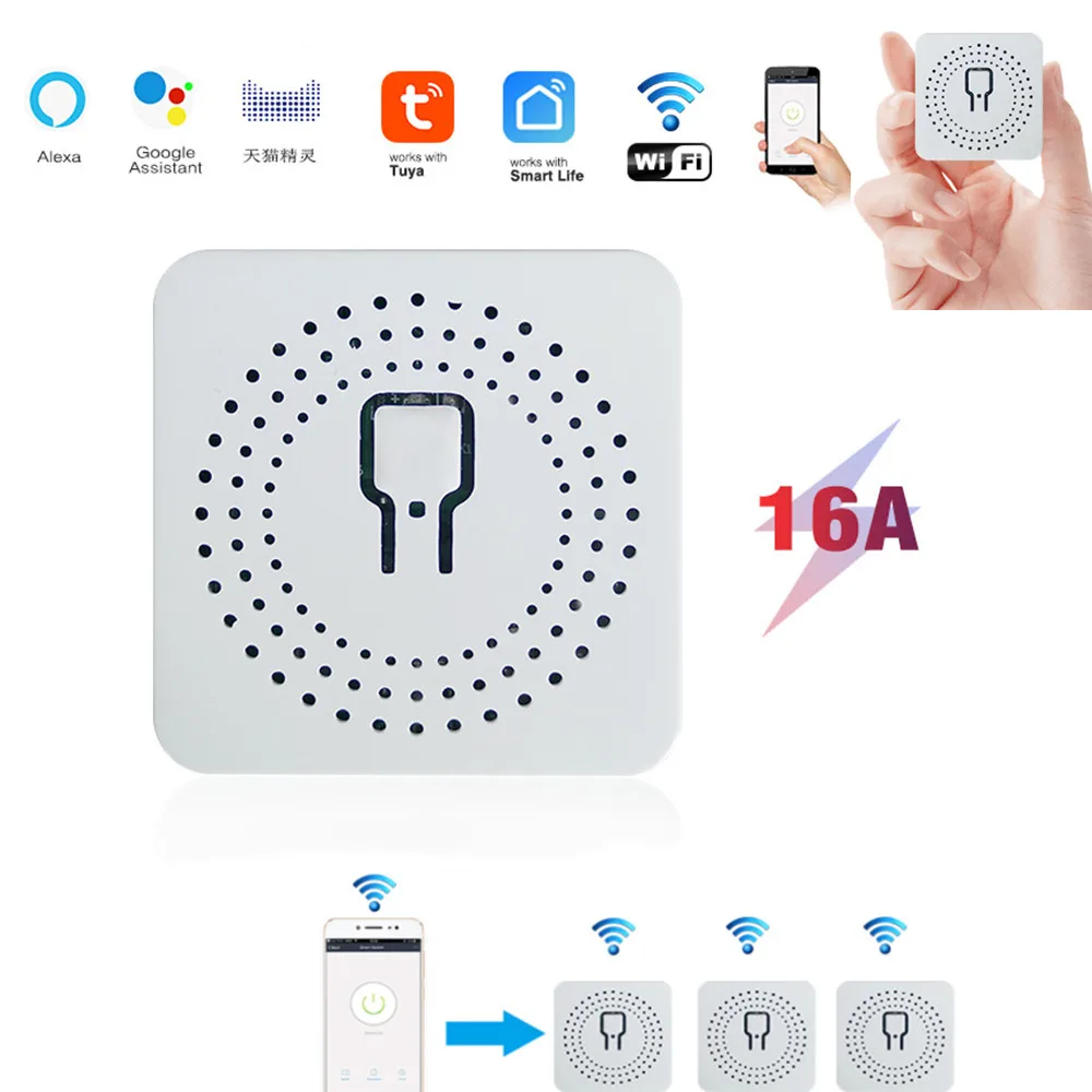 

Умный светильник ель Tuya Zigbee Mini 16 А, двухсторонний модуль с голосовым управлением и таймером, поддержка приложения Google Alexa