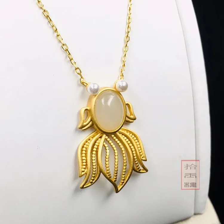 

Natural octopus jade pendant necklace women with gold 925 sterling silver necklace women jadeite jade jewelry add certificate