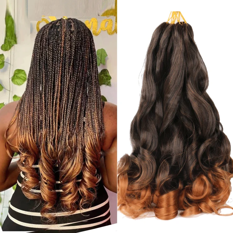 Pre Stretched Bouncy Braiding Hair 22 Inch Loose Wavy Braiding Hair Pre Streched 75/Pack French Curls Synthetic Hair Extensions