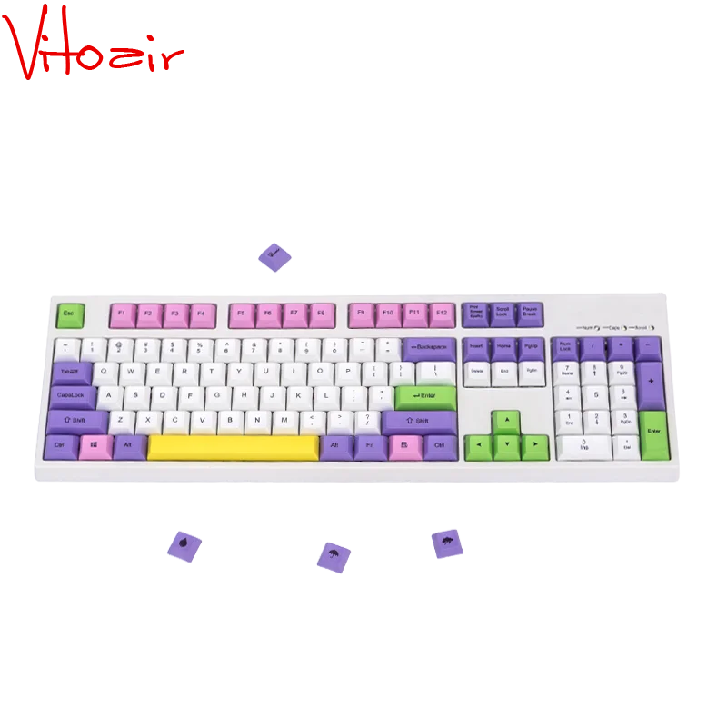 Vitoair 104 keys/set Ice Cream DSA Dye Sublimation PBT Key Cap Mechanical Keyboard Key Caps with free key cap puller