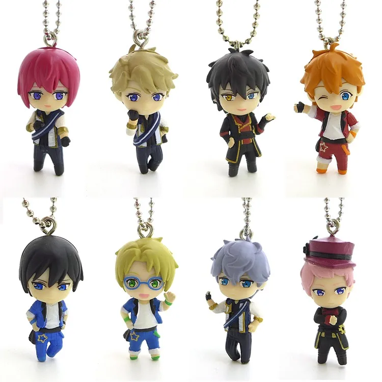 Ensemble Stars Mini Pendant Toys Tsukinaga Leo Hidaka Hokuto Narukami Arashi Mini Figure Kawaii 4cm Key Ring Bag Decor Gift Toys