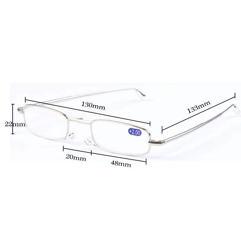 Portable Mini Folding Glass Reading Glasses Men Adjustable Temples Eyeglass With Case Belt clip Presbyopic glasses Women