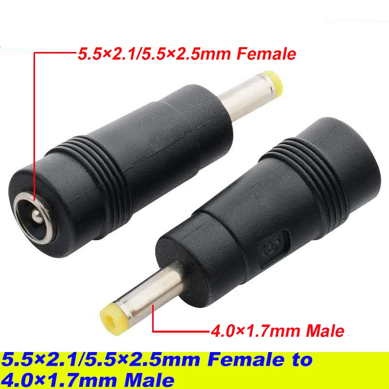 COMPSON 1 sztuk 5.5x2.1/5.5 × 2.5mm kobieta do 4.0x1.7mm męski złącze DC zasilacz 5.5 x2.1/5.5 × 2.5 do 4.0x1.7