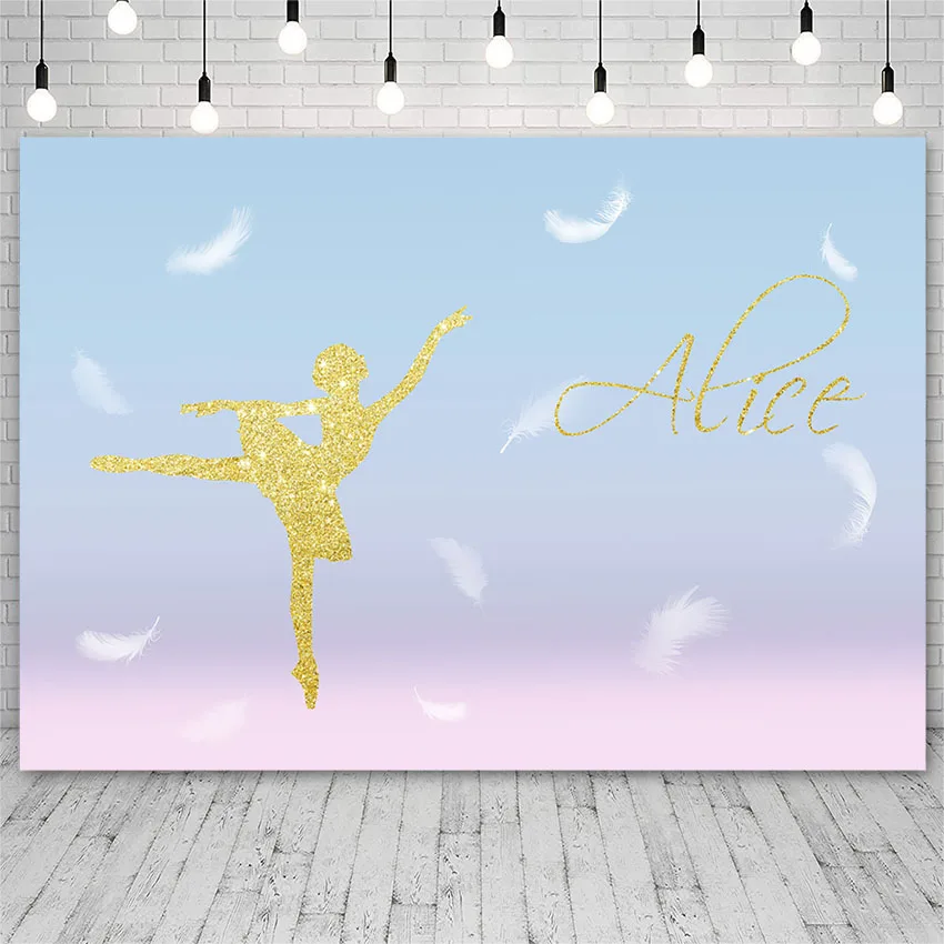 Avezano Birthday Party Photography Background Ballet Feather Customized Princess Backdrop Photo Studio Photozone Photocall Decor