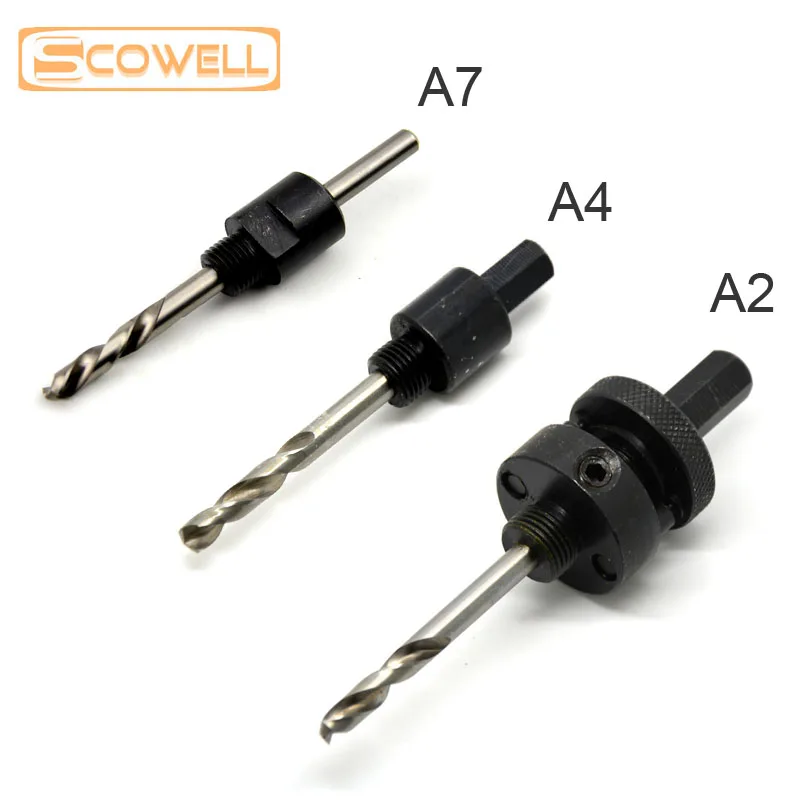 

1 Pack Hex Shank Holesaw Arbor A2 A1 With 6.35mm Polit Drill Bit Replaced Hole Saw Chuck Adapter For Crown Saw A4 Connector