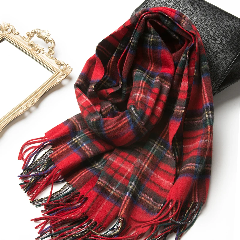 In 2023, Choose 100% wool crimson SCOTTISH PLAID SCARF, warm winter lady scarf, hound tooth comfortable winter lady scarf