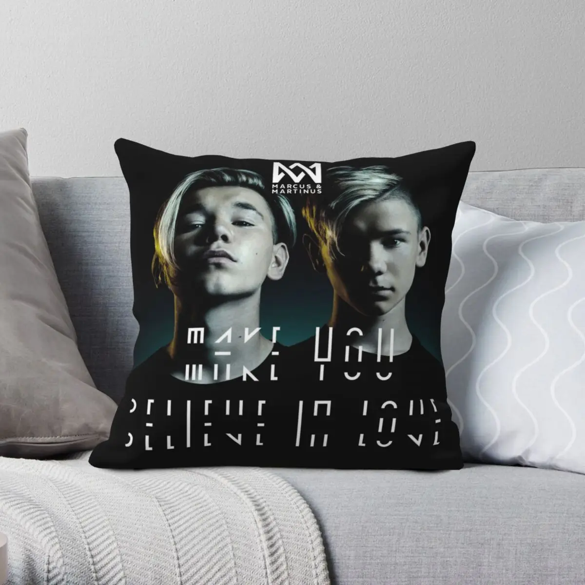 Marcus And Martinus M&M Pillowcase Polyester Linen Velvet Pattern Zip Decor Throw Pillow Case Home Cushion Case Wholesale