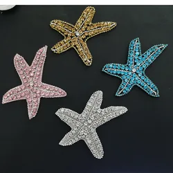 New Handmade Beaded Patch Color Diamond Starfish Applique A Large Number Of Spot Clothing Accessories Jewelry Patch Stickers DIY