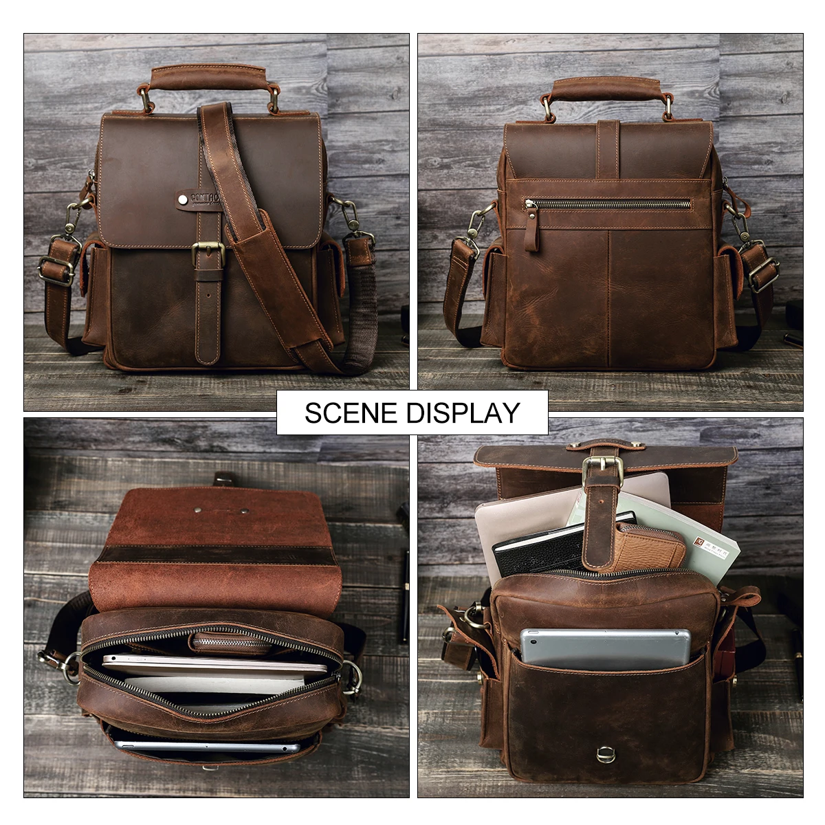 Genuine Leather Shoulder Crossbody Messenger Women Men Bag Office Work Business Briefcase For Male Portafolio Handbag Vintage