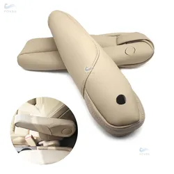 For Honda CRV CR-V 2007 2008 2009 2pcs Car Interior Side Seat Armrest Handle Cover Beige Color PU Leather With Foam Trim