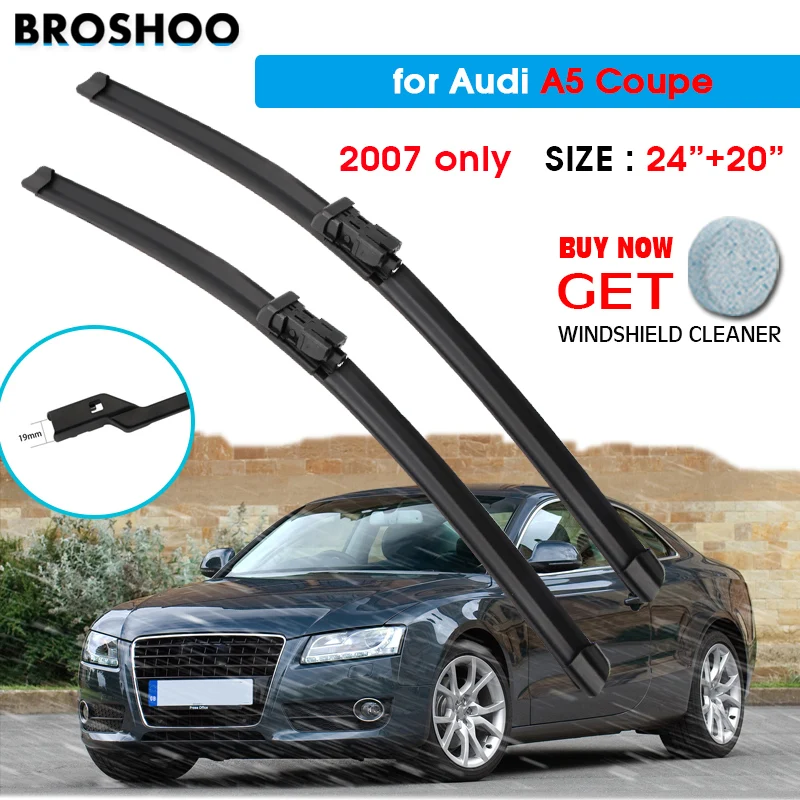 

Car Wiper Blade For Audi A5 Coupe 24"+20" 2007 Only Auto Windscreen Windshield Wipers Blades Window Wash Fit Push Button Arm