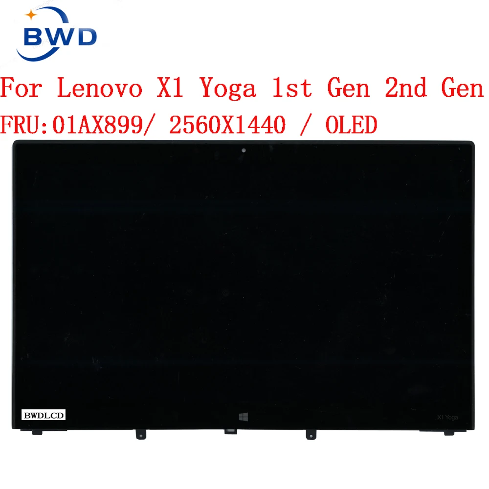 Imagem -02 - Oled Touch Screen Substituição Assembléia para Lenovo Thinkpad x1 Yoga 1st 2nd Gen 20fq 20fr 20jd 20je 20jf 20jg 01aw977 01ax899