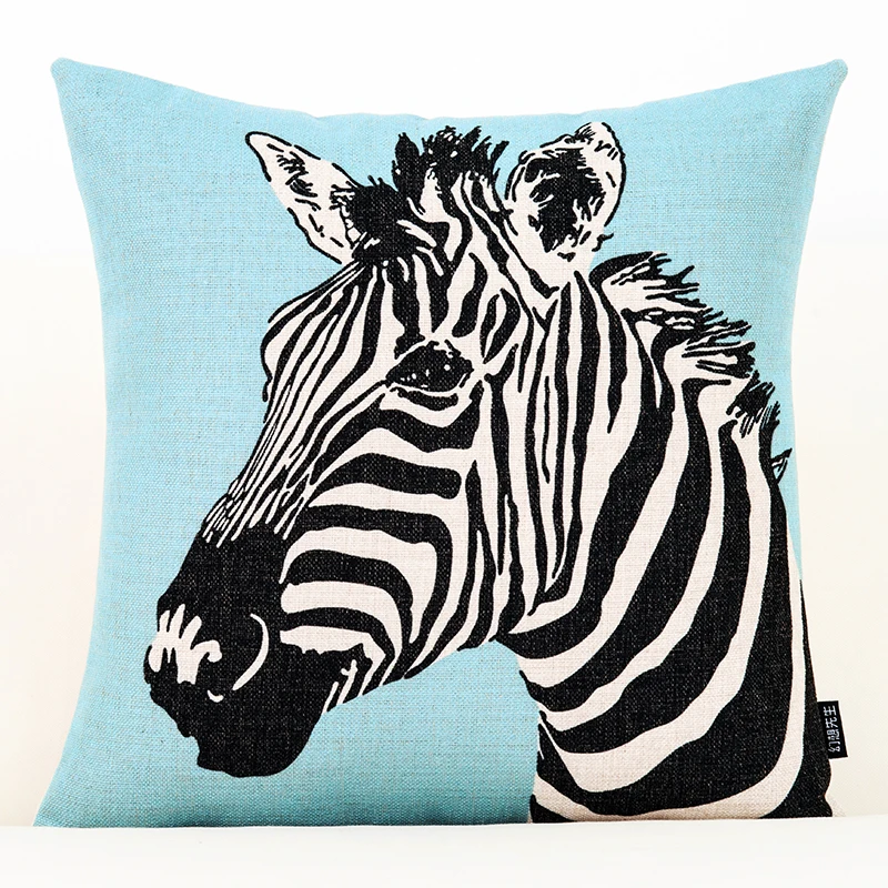 Cartoon Zebra Geometry Cushion Geometric Pillow Cover Home Decor Christmas Sofa Waist PillowCase