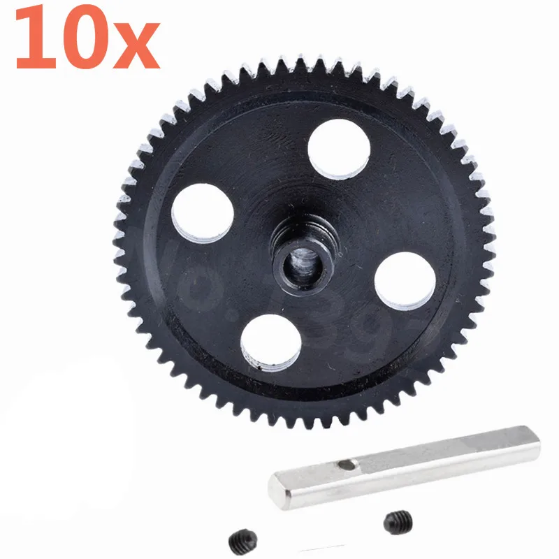 10pcs RC Cars 0015 Black Metal Spur Diff Main Center Reduction Gears 62T Fit WLtoys 1/12 12428 12423 Crawler Short Course Truck