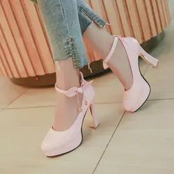 Thick platform high heels lolita shoes bow female shoe heels women's shoes heel thick crust Pink female shoes woman party