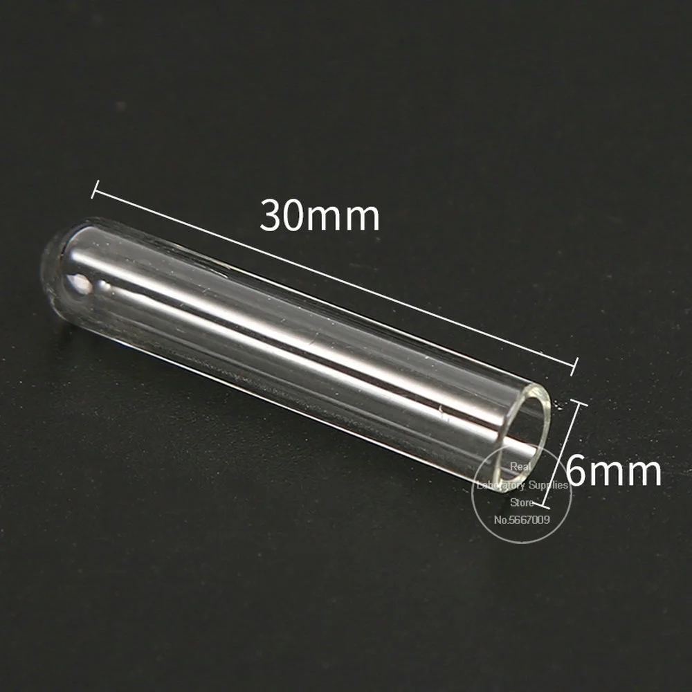 200pcs/lot 6*30mm 6*50mm 7*30mm 7*50mm Mini glass test tube Small ductule Lab canaliculus Fermentation tube