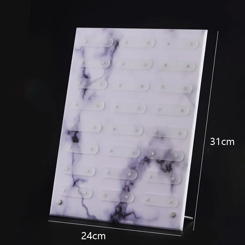 1Pc tabellone per Nail Art in marmo/trasparente campione di unghie finte che mostra il supporto della carta dello scaffale, espositore per punte per Nail Art per Manicure