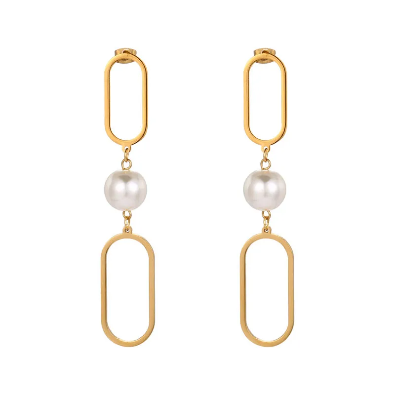 New Arrival Elegant Earrings With Long Geometric Pearl Earrings Japanese And Korean Trend Earrings Fashion Jewelry Accessories