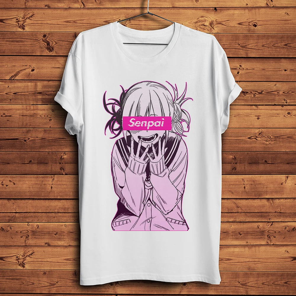 MHA Himiko Toga,Cross my body ,funny anime t shirt,Men summer new White Casual short TShirt Unisex,Academia OTAKU tee