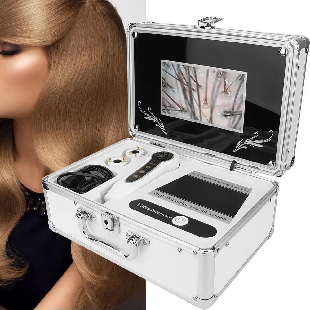 

7inch Box-Type Scalp Hair Follicle Facial Skin Detector Hair Analyser Machine Digital Skin Health Detection 100-240V