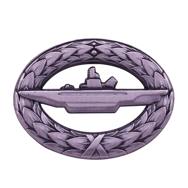 German Navy Kriegsmarine  Submarine U-Boot War Badge With a Wreath of Oak Leaves