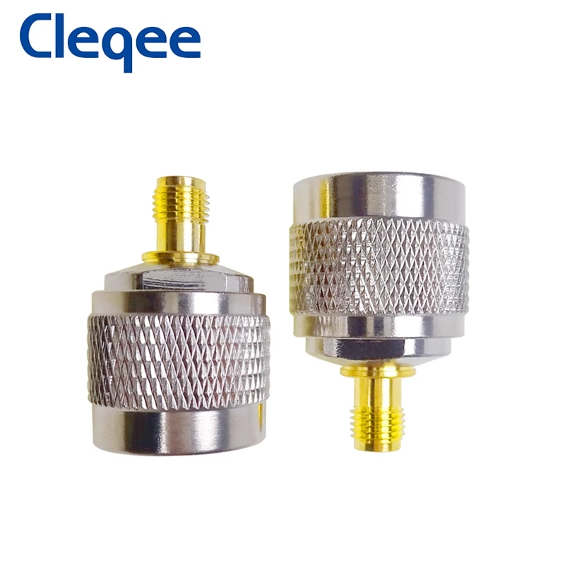 Cleqee 2 قطعة RF اقناع N ذكر إلى SMA موصل سالب النحاس محوري SMA إلى N محول القابس