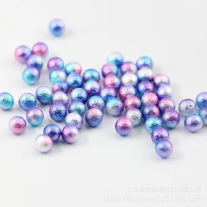 3/4/5/6/8mm White/Ivory Wrinkle No Hole Imitation Pearls Round Loose Beads Garment Handmade DIY for Jewelry Making Accessories