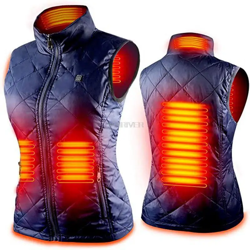 Women Winter USB Heating Vest Smart Heating Cotton Vest Infrared Electr Skating Ski SportWaistcoat Jackets Warm Vest Women