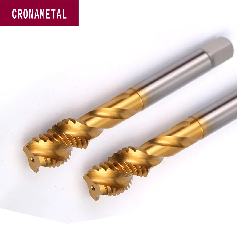 CRONAMETAL метчики по металлу UNC стандартные спиральные рифленые метчики HSS нарезка резьбы с жестяным покрытием