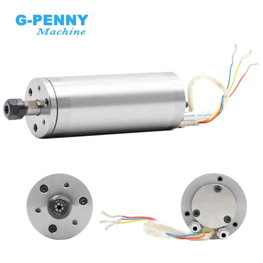 G-Penny Water Cooled Spindle Motor 75vAC 300w ER8 0-60000rpm 1000Hz 48*130mm Water Cooling Intricate Carving