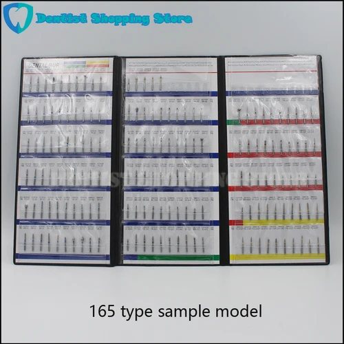 Libro de fresas de diamante para dentista, material dental, FG, 165 unidades por catálogo