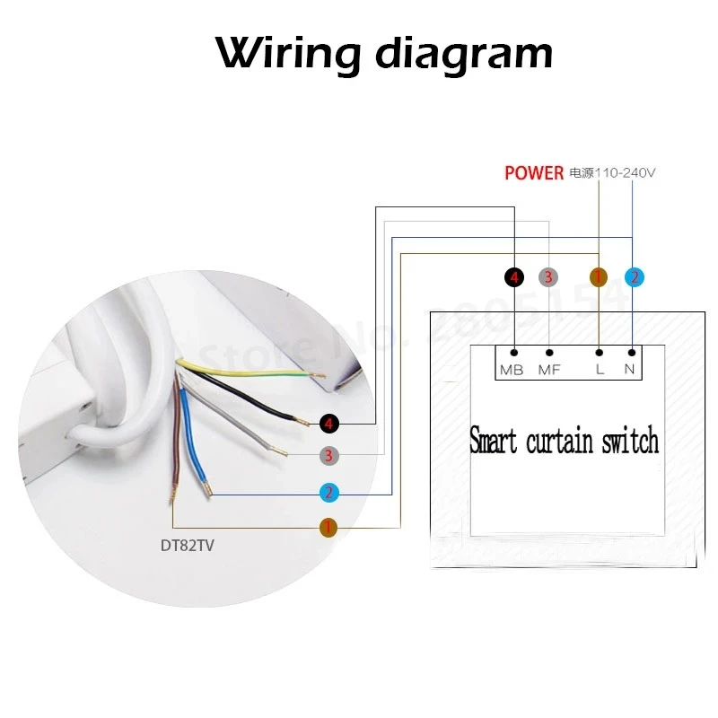 1pc MOQ electrical motor DT82TV 110-240V RS485 dry contact Silent motorized curtain motor for smart home motorized curtain,