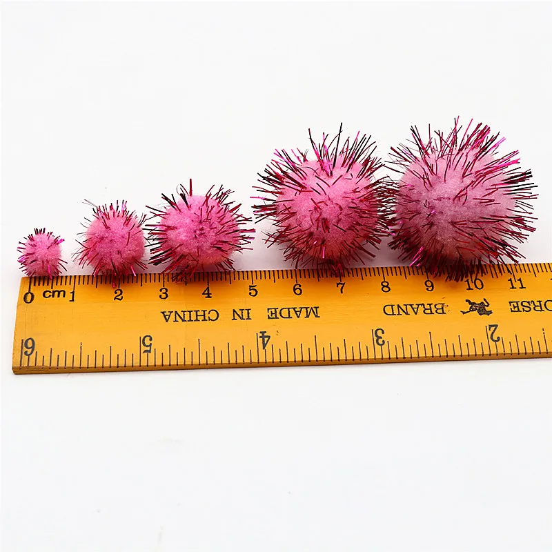 10g 20g Colorful Flashing Pompom DIY Craft Supplies Handmade Creative Christmas Decoration Material Pompom 10mm-30mm