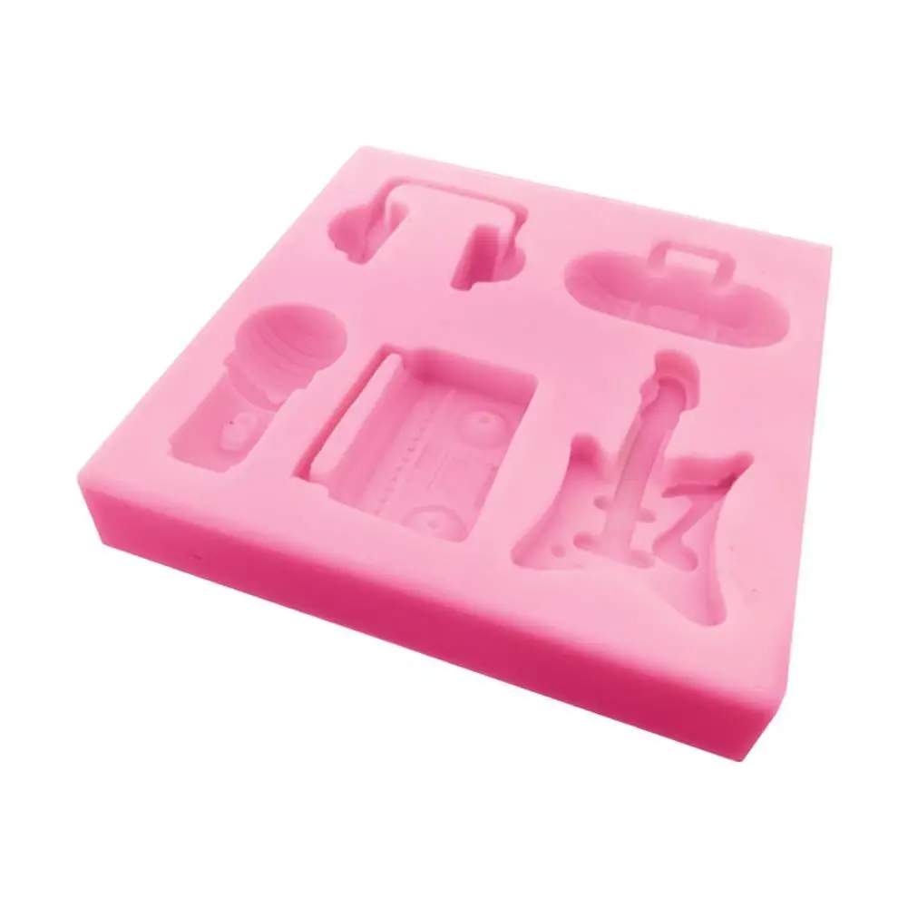 Cake Silicone Mold Scentless Non-stick Food Grade Semiconductior Radio Microphone Guitar Headphone Chocolate Mold for Kitchen