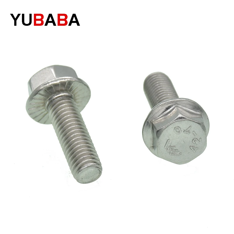 M5 M6 M8 M10 M12  Stainless steel Hexagon Bolts With Flange GB5789 Flanged toothed anti-slip screw