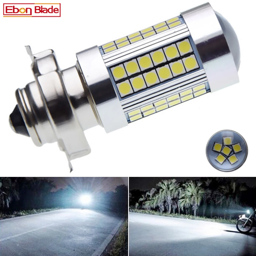 1Pcs P26S 66SMD LED Motorcycle Headlight Headlamp 6V 12V White Light Bulb For Moto Scooter Motorbike Moped ATV Front Head Lamp